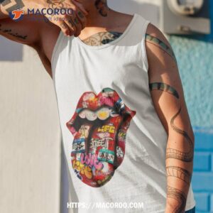 rock n roll skull pattern rolling stones shirt tank top 1