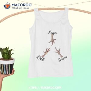 rock paper scissors hand game cute paw funny turkey shirt tank top