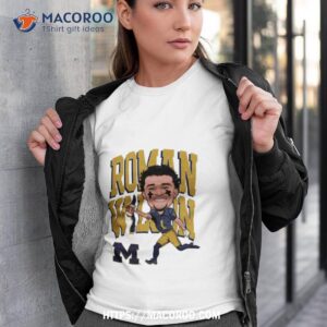 roman wilson university of michigan football caricature shirt tshirt 3