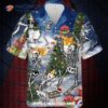 Christmas Season Merry Funny Skeleton Dancing Under Hawaiian Shirt