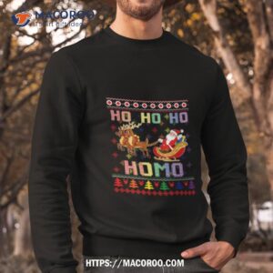 santa and reindeer lgbt ho ho ho homo shirt sweatshirt