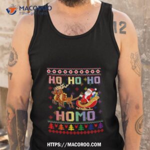 santa and reindeer lgbt ho ho ho homo shirt tank top