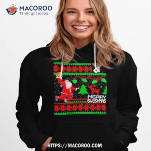 Santa Basketball Merry Swishmas Ugly Christmas Sweatshirt