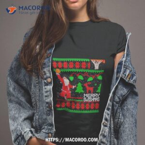 Santa Basketball Merry Swishmas Ugly Christmas Sweatshirt