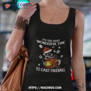 santa black cat it s the most wonderful time to cast fireball christmas shirt tank top 4