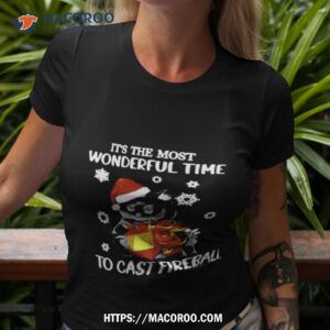 Santa Black Cat It’s The Most Wonderful Time To Cast Fireball Christmas Shirt