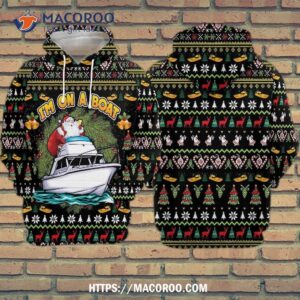 Santa I’m On A Boat All Over Print 3D Hoodie