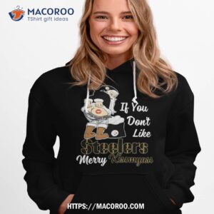 santa butt if you don t like pittsburgh steelers merry kissmyass christmas shirt hoodie 1