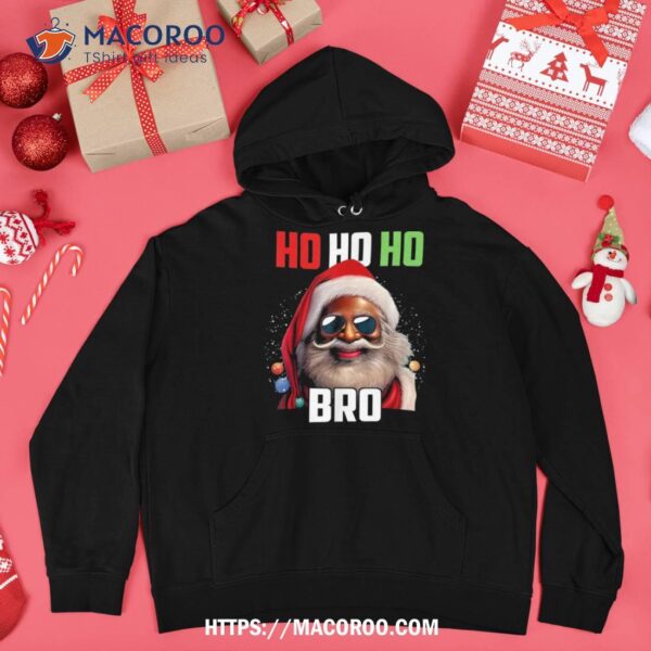 Santa Claus Black Afro African American Ho Christmas Shirt