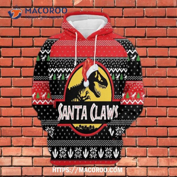 Santa Claws Christmas All Over Print 3D Hoodie