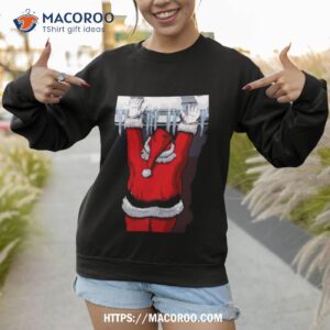 Santa Claus Is Hanging To Town Shirt 2 santa claus is hanging to town shirt sweatshirt 1