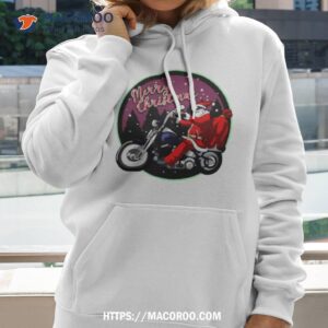 santa claus on motorcycle merry christmas shirt hoodie 2
