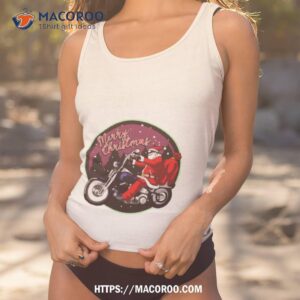 santa claus on motorcycle merry christmas shirt tank top 1