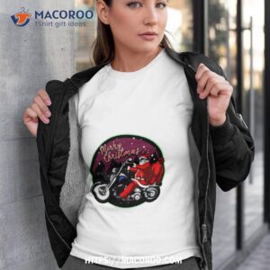 santa claus on motorcycle merry christmas shirt tshirt 3