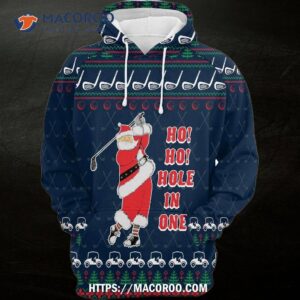 Santa Golf Ho Ho Hole In One All Over Print 3D Hoodie