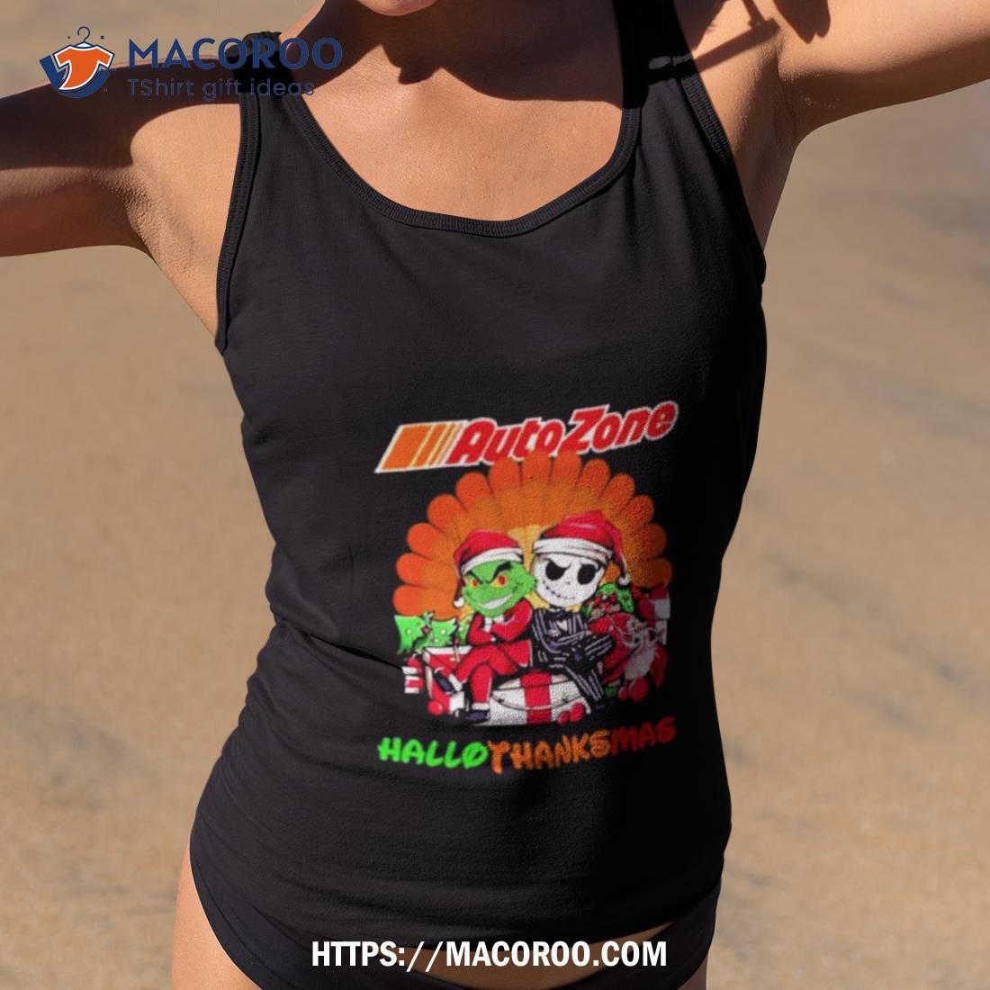 Santa Grinch And Jack Skellington Auto Zone Happy Hallothanksmas 2023 Shirt Santa Grinch And Jack Skellington Auto Zone Happy Hallothanksmas 2023 Shirt