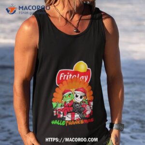 santa grinch and jack skellington frito lay happy hallothanksmas 2023 shirt tank top