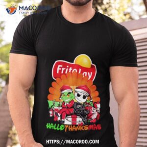 santa grinch and jack skellington frito lay happy hallothanksmas 2023 shirt tshirt