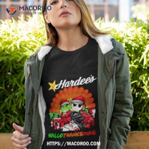 Santa Grinch And Jack Skellington Hardee’s Happy Hallothanksmas 2023 Shirt
