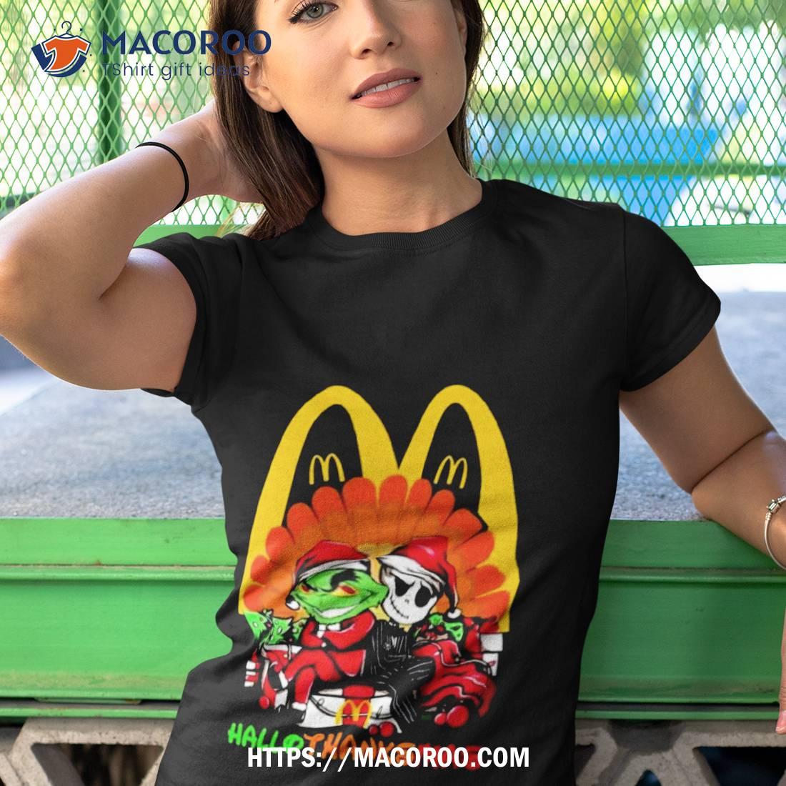 Santa Grinch And Jack Skellington Mc Donald Happy Hallothanksmas 2023 Shirt Santa Grinch And Jack Skellington Mc Donald Happy Hallothanksmas 2023 Shirt