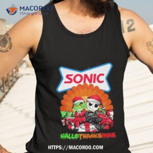 santa grinch and jack skellington sonic happy hallothanksmas 2023 shirt tank top 3