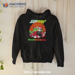 Santa Grinch And Jack Skellington Subway Happy Hallothanksmas 2023 Shirt