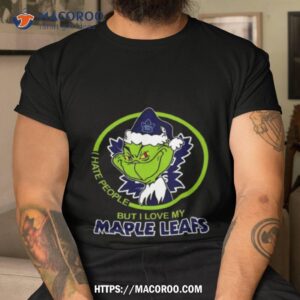 santa grinch i hate people but i love my toronto maple leafs t shirt tshirt