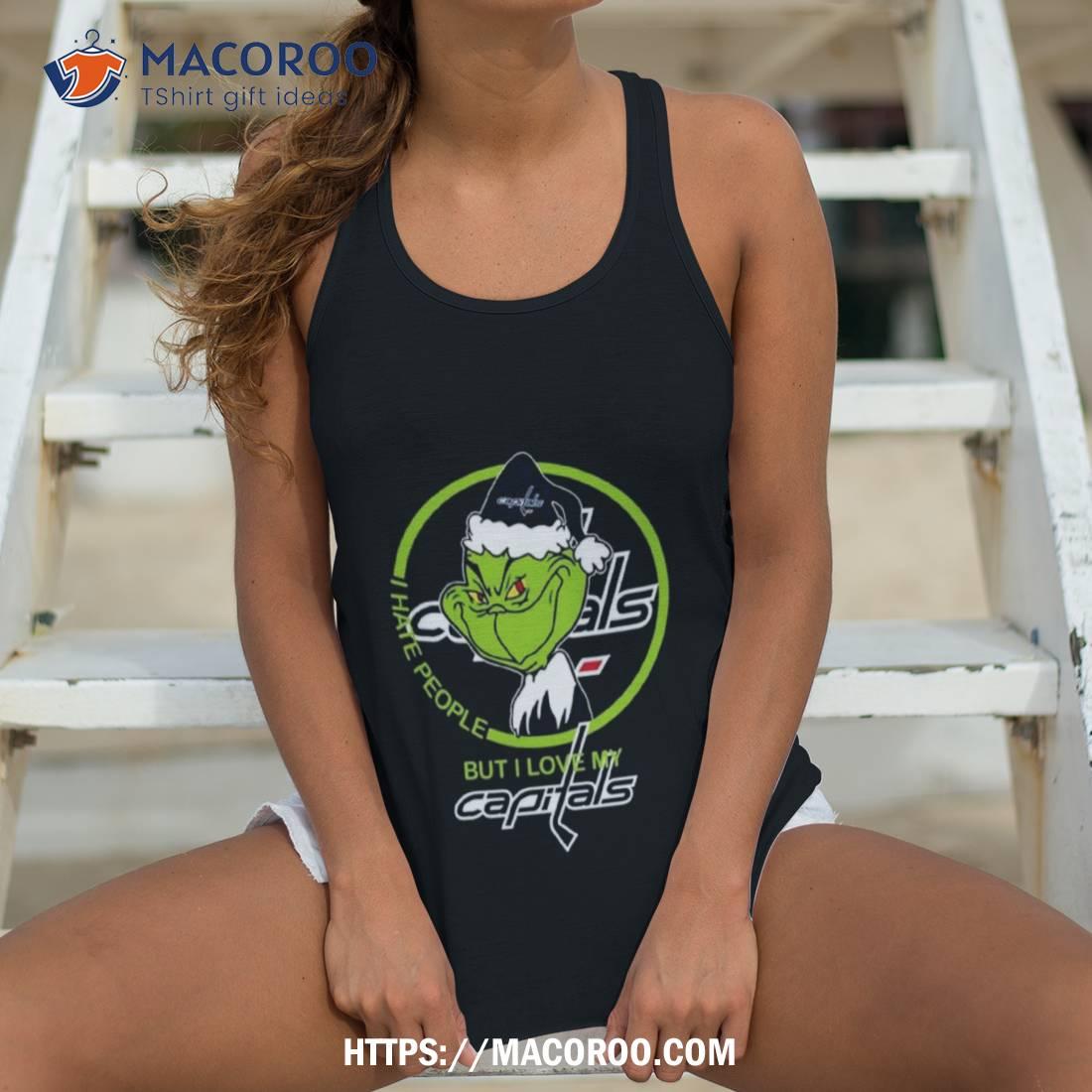 Santa Grinch I Hate People But I Love My Washington Capitals T Shirt Santa Grinch I Hate People But I Love My Washington Capitals T Shirt