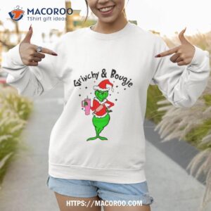 santa grinchy and bougie pink tumbler shirt sweatshirt