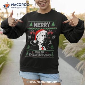 santa joe biden merry thanksgiving ugly christmas sweater t shirt sweatshirt 1