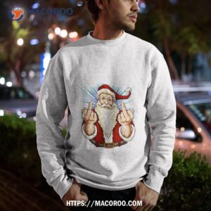 santa middle finger flip off st nick christmas shirt sweatshirt