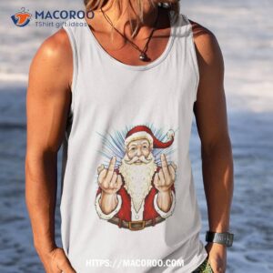 santa middle finger flip off st nick christmas shirt tank top