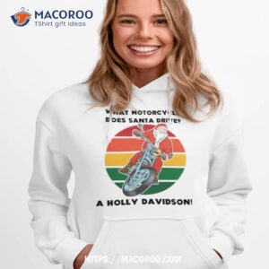Santa Motorcycle Holly Davidson Joke Christmas Shirt