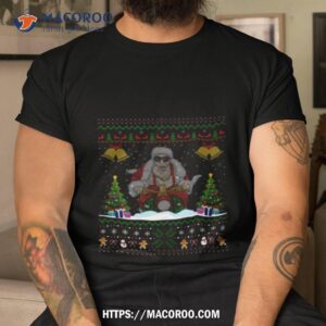 santa on motorcycle christmas shirt tshirt