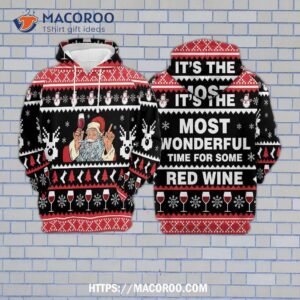 santa red wine gosblue unisex 3d hoodies graphic for xmas sublimation christmas print novelty 1