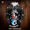 Santa Jaws Is Coming All Over Print 3D Hoodie