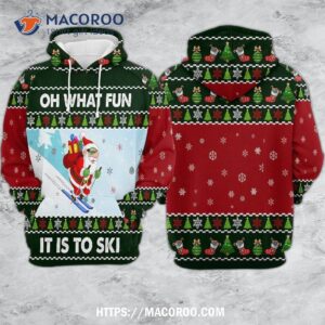 Santa Oh What Fun It Is To Ski All Over Print 3D Hoodie