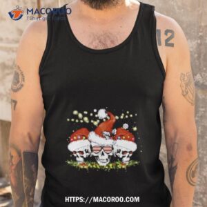 santa skulls light merry christmas shirt tank top