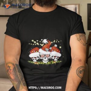 Santa Skulls Light Merry Christmas Shirt