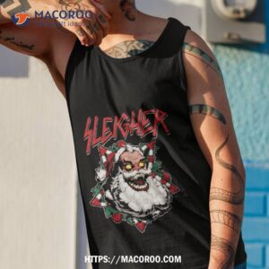 santa sleigher metal rock christmas shirt tank top 1