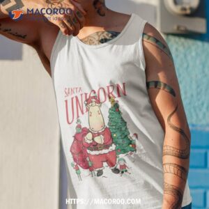 santa unicorn christmas santa claus shirt tank top 1