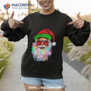 santa with sunglasses shirt sweatshirt 1