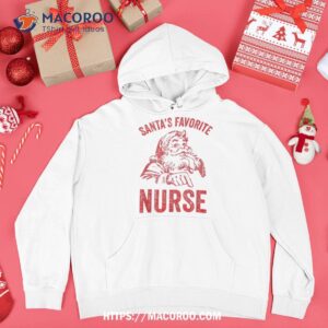 santas favorite nurse funny christmas retro santa claus shirt hoodie