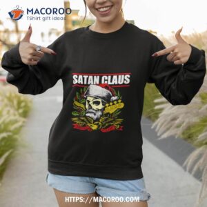 Satan Claus Rock Xmas Skull Shirt 3 satan claus rock xmas skull shirt sweatshirt 1