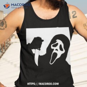 scream ghost face black and white box shirt tank top 3
