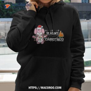 Season’s Carrotings Punny Bunny Christmas Pink X Shirt