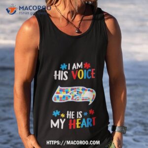 seattle seahawks autism awareness i am his voice he is my heart 2023 shirt tank top