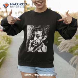 serge gainsbourg noirs ne dessin blanc graphique shirt sweatshirt 1