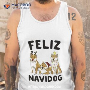 shiba inu feliz navidog christmas shirt tank top