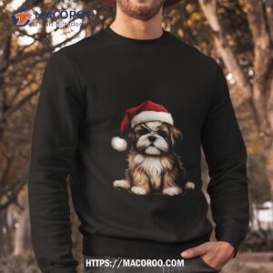 shih tzu christmas shih tzu santa hat shirt sweatshirt